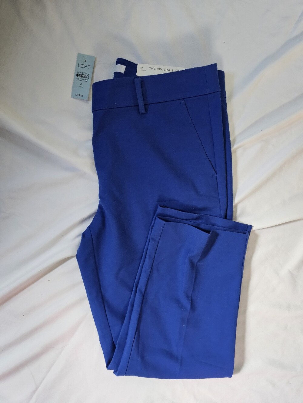 Loft Riviera Slim Ankle Pants- Vibrant Blue- 6 Petite- NWT